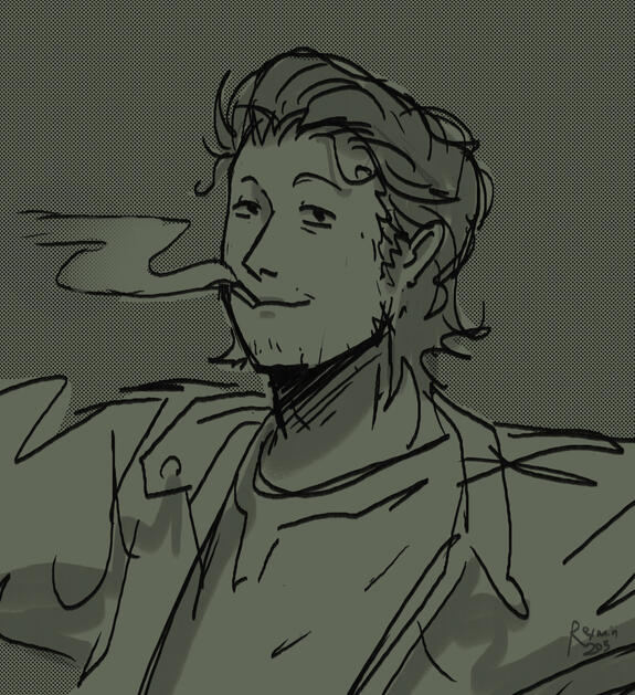 Sketch headshot (uncolored, cheaper)
