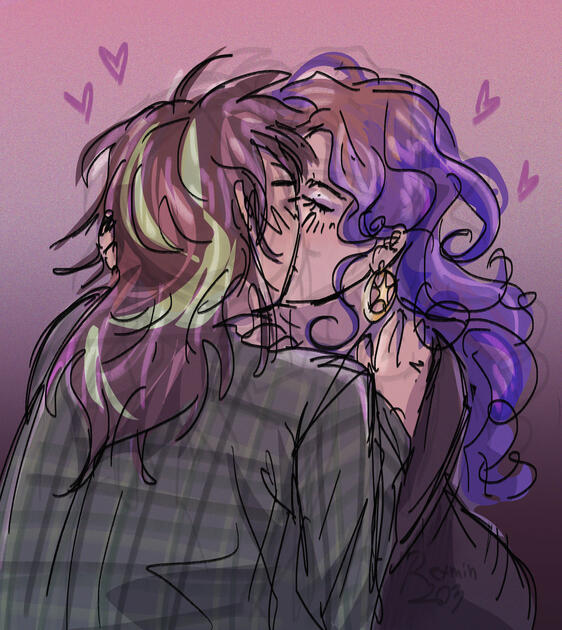 Sketch halfbody couple