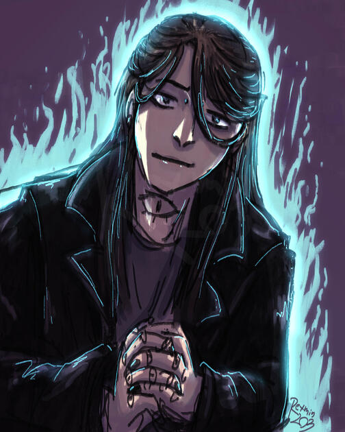 Rendered sketch halfbody